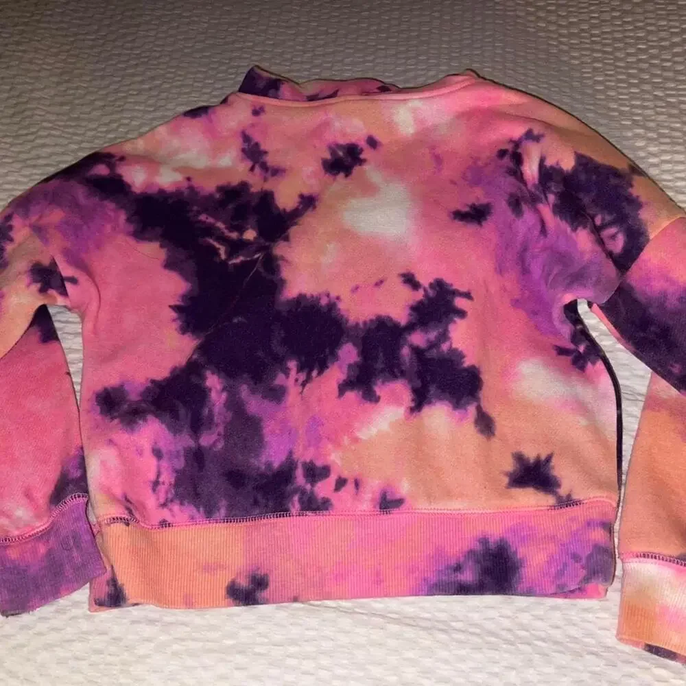 Justice Pink and Purple Tie Dye Kids Sweatshirt - Size XL